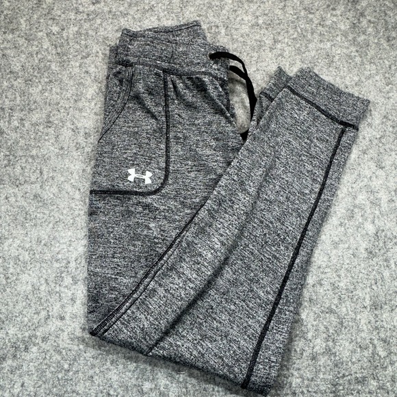 Under Armour Other - Under Armour Joggers Men's Small Gray Black Elastic‎ Waist High Rise Loose Fit
